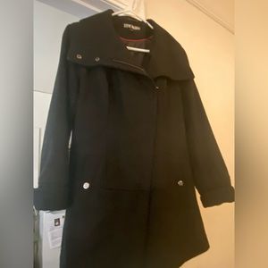 Black asymmetrical zipper Steve Madden coat